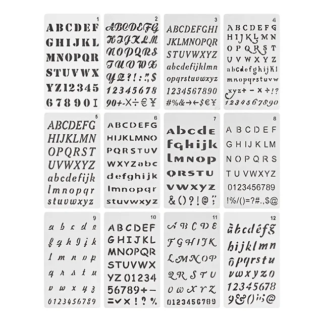 Reusable Alphabet Letter and Number Stencils 1