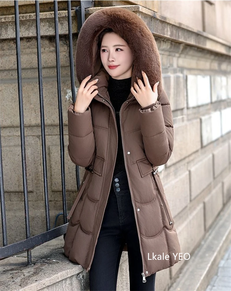Women's Down Cotton Jacket 2025 Comfortable Elegant Ladies Winter Parka Coat Loose Temperament Lady Cotton Padded Outerwear