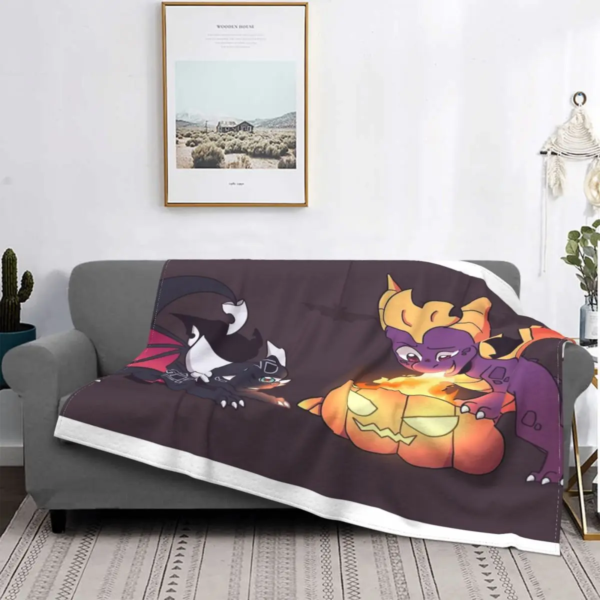 Manta Spyro De Halloween, Colcha A Cuadros Para Cama, Sofá, Cama, 90, Doble Manta