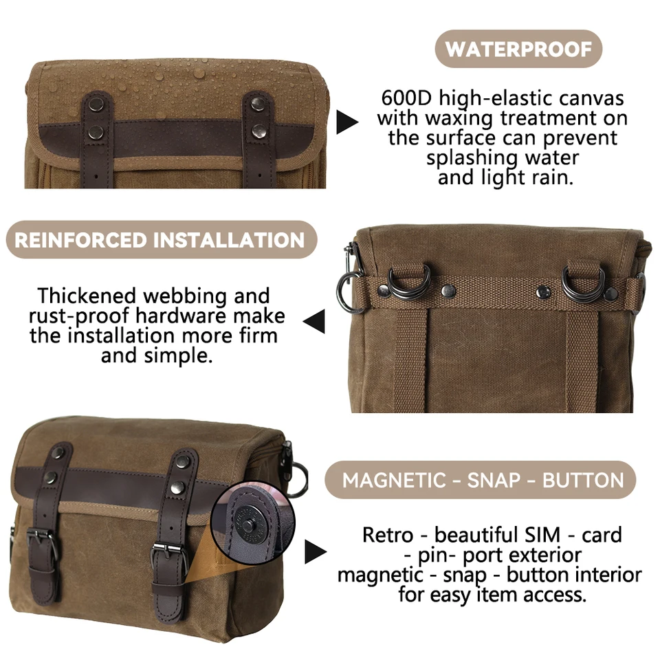 Sac Cargo étanche Pour Moto - Sacoche De Selle Réglable, Toile Imperméable - Pour Moto, Vélo, Scooter