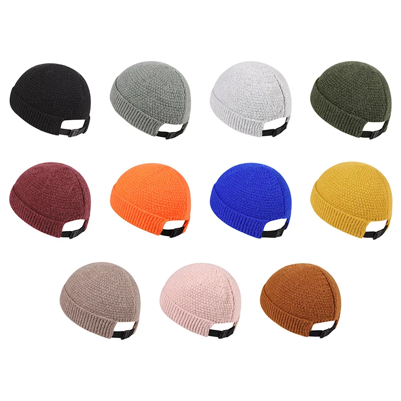 2022 NEW Baseball Cap Man Knitted Beanie Warm Soft Winter Hats Landlord Hip Hop Hat Skull Caps Outdoor Cotton Rolled Bonnet 2