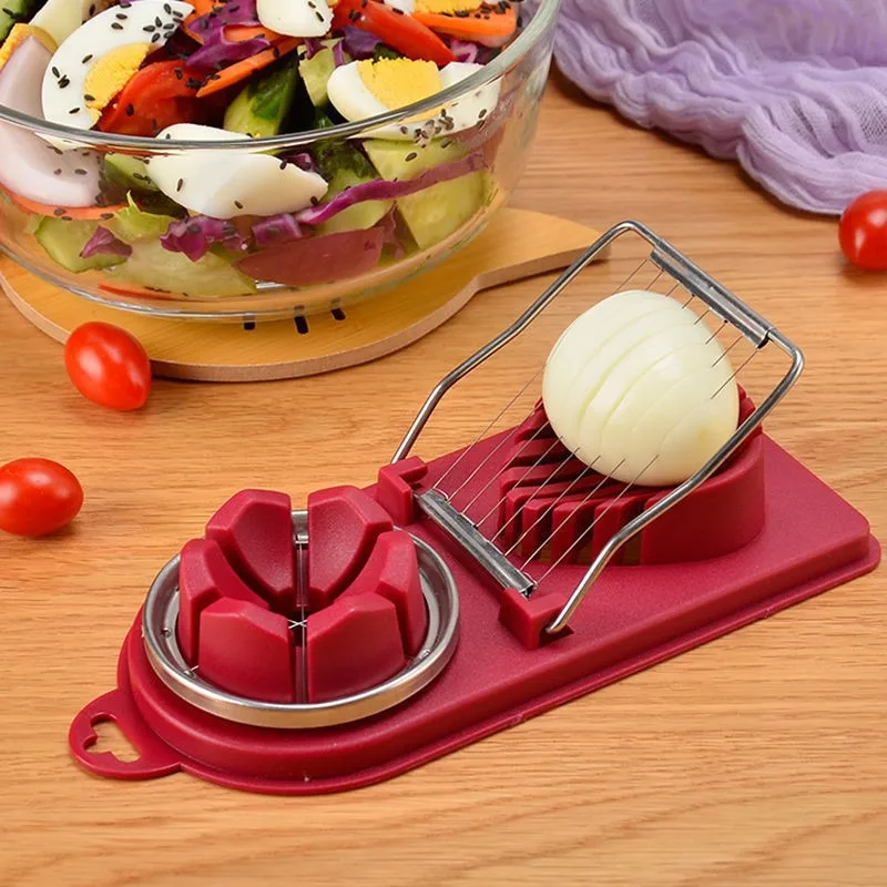 Multifunctional Egg Cutter Stainless Steel Egg Slicer Sectioner Cutter Mold Flower-Shape Luncheon Meat Cutter Kitchen Gadgets Kitchen