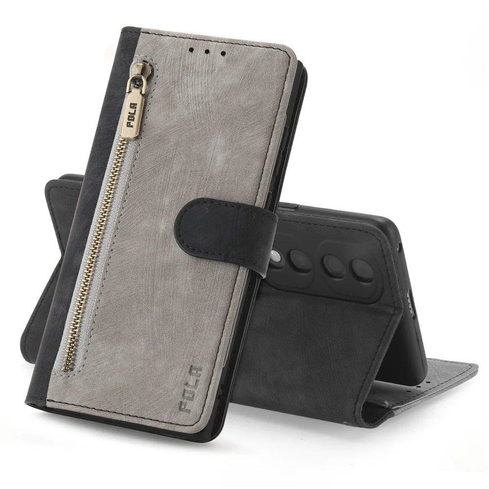 Premium Business Flip Leather Anti-Theft Brush Wallet Case