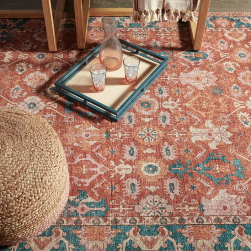 European Living Room Decoration Vintage Carpet Home Cloakroom Non-slip Mat Ethnic Style Rugs for Bedroom Large Area Lounge Rug Plush Rug Decorative Carpet Silk Wool Rug Plush Carpet Non Slip Carpet Imitated Cashmere Carpet Crystal Pile Rug Coral Velvet Rug