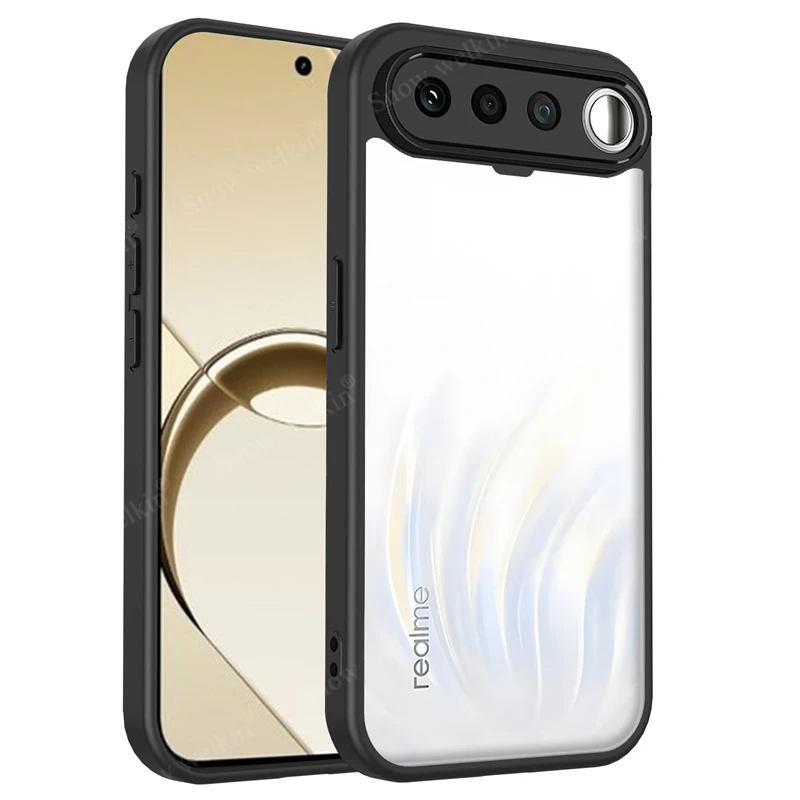 Crystal Clear Shockproof Silicone Phone Case with PC Back and TPU Bumper