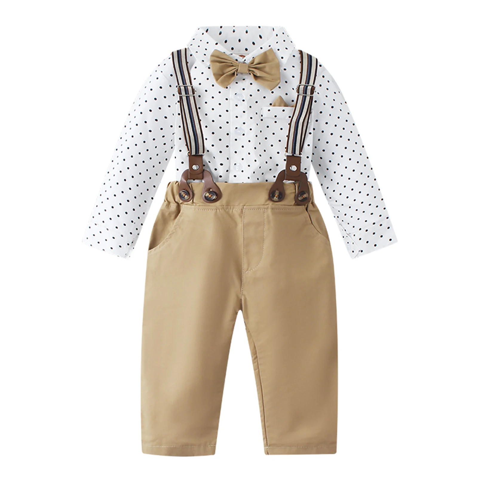 Kids Boys Gentleman Birthday Party Outfits Long Sleeve Clothes Sets for Formal Occassion Wedding Babys Christening Formal Suit