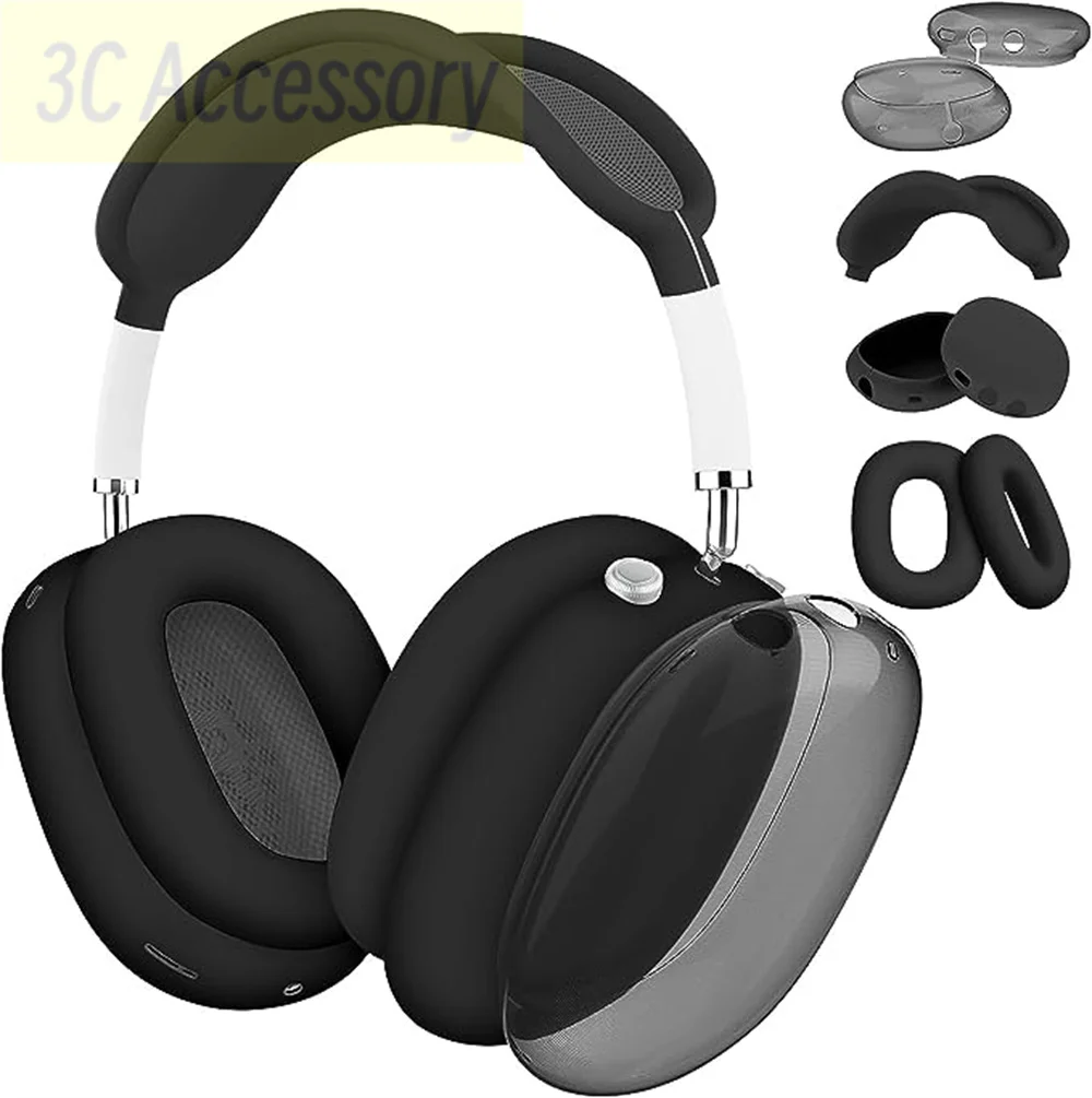 Kit Di Cuffie Di Lusso 4 In 1 Per Air Pods Custodia Max Accessori Antigraffio In Tpu Trasparente Custodia In Silicone Per Auricolari Airpod Max