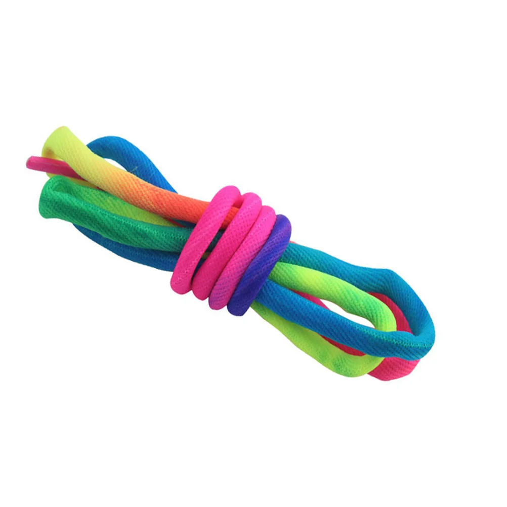 

Rainbow Laces Accessories for Sneakers Skates Shoe Skating Colorful Shoelaces Black Elastic Round Elasticity