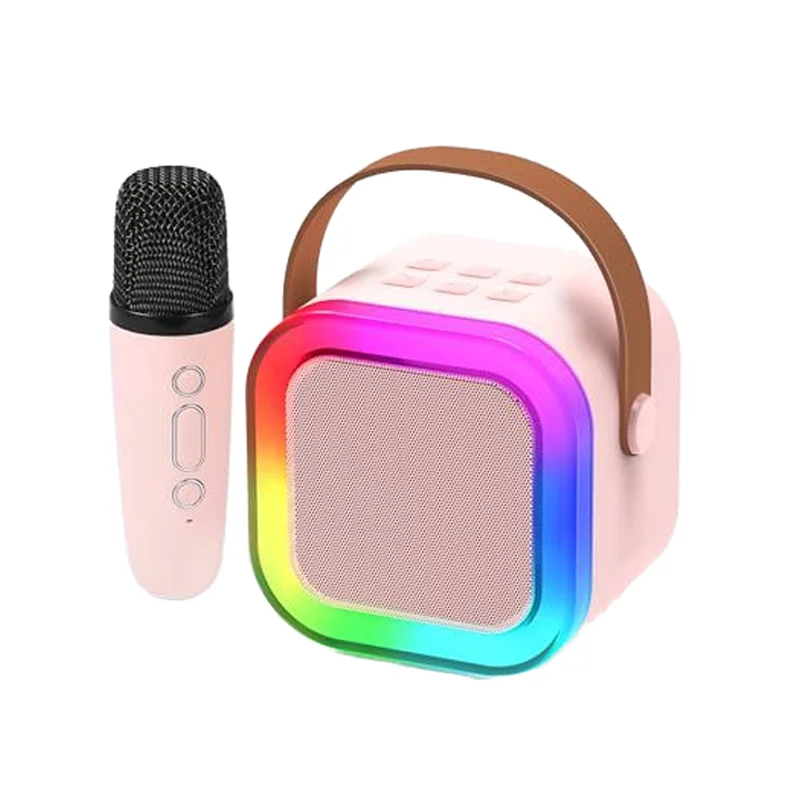 Nueva máquina de Karaoke K12, Altavoz Bluetooth portátil con 1-2 micrófonos inalámbricos, altavoz HiFi para canto familiar, regalo para niños