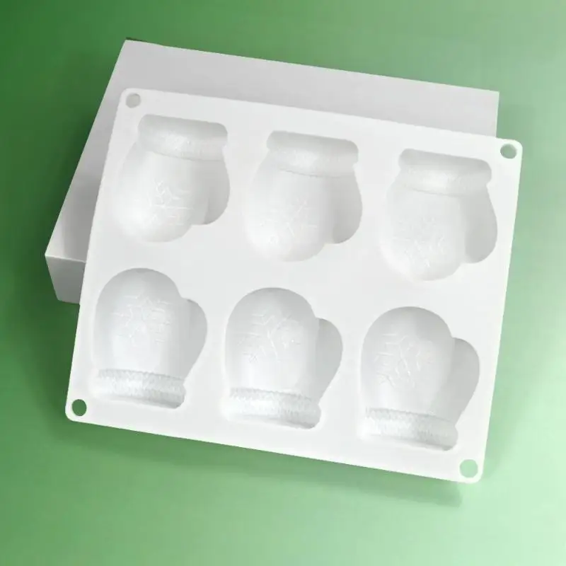 6 Cavities Mittens Cake Silicone Mold Chocolate Mousse Pastry Mould For Handmade Baking DIY Aroma Gypsum Soap Candle Model Tools