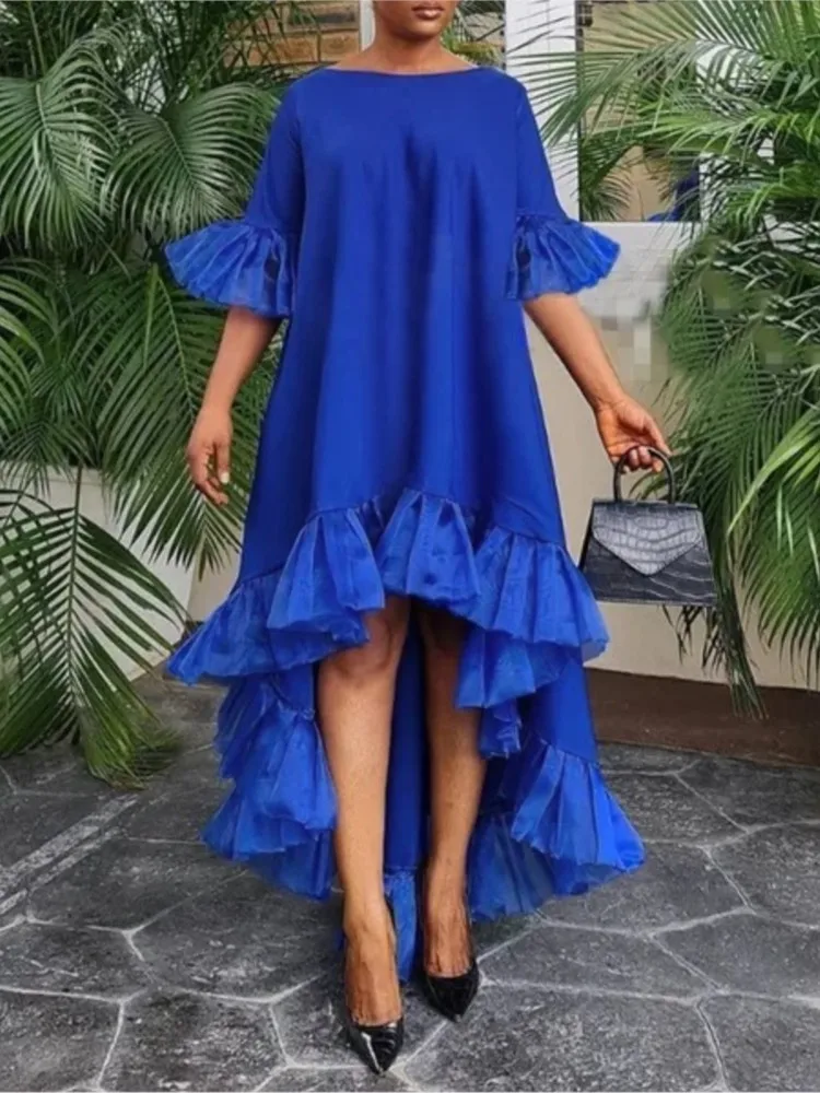 knee length dresses for ladies V-Neck Off-Shoulder Sleeveless Pleated Party Gowns Pleated High Slit S   Laxag