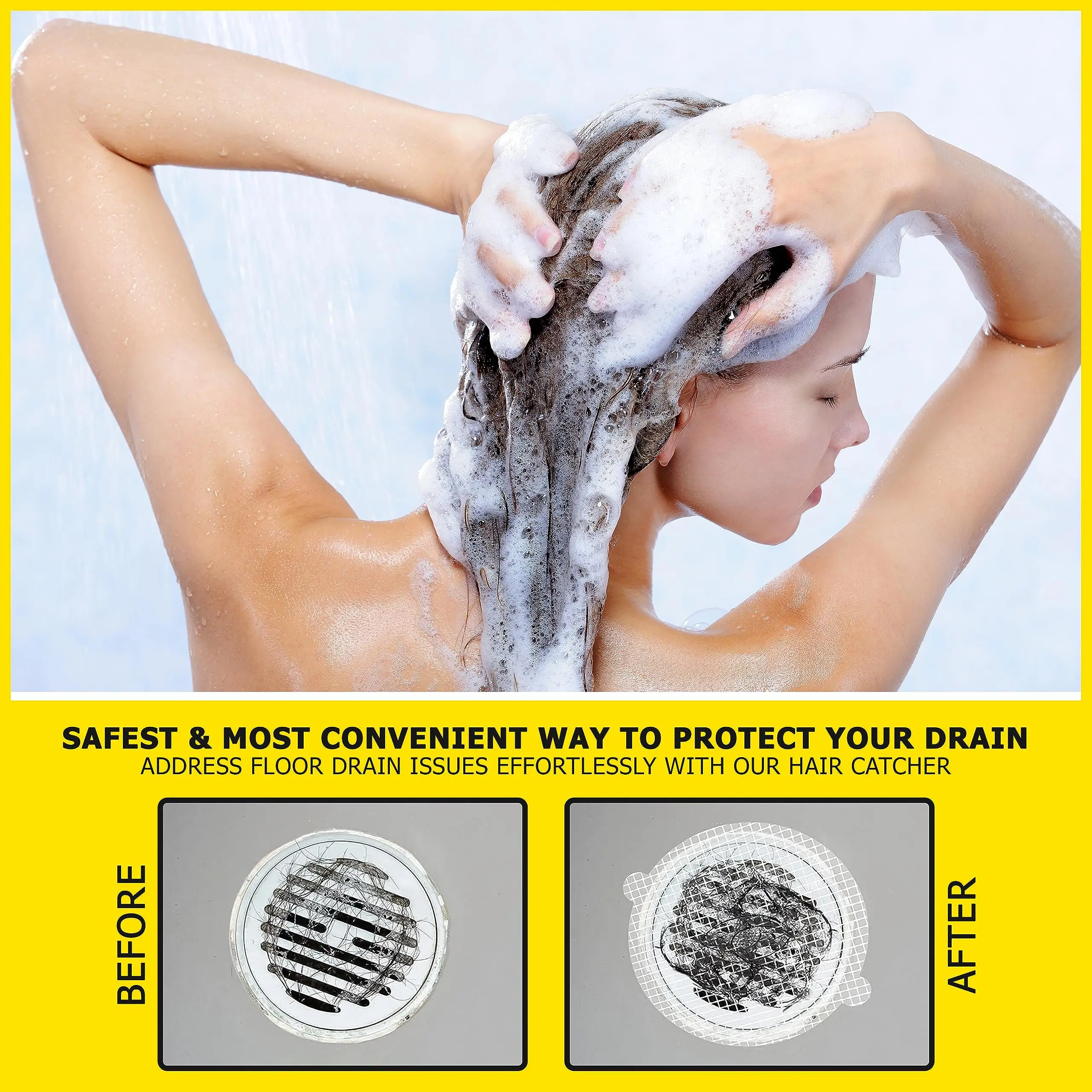 Hands DIY Shower Drain Hair Catcher Shower Drain Filter Protection Hair  Trap, Easy to Install Suitable for Bathroom Bathtub Shower Floor and  Kitchen