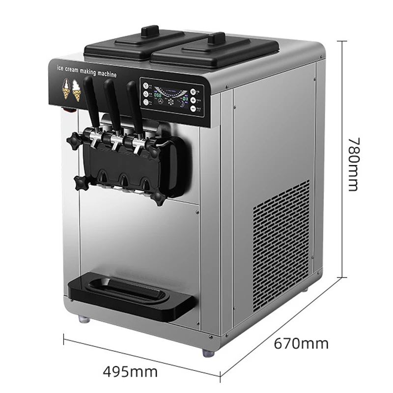 Ice cream machine large capacity commercial desktop vertical fully automatic sundae cone soft ice cream machine 5