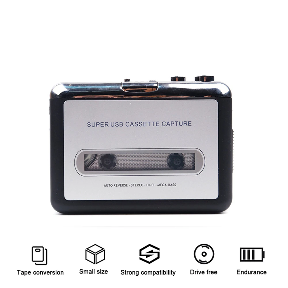 USB Cassette Capture Radio Player Portable USB Cassette Tape to MP3 Converter Capture Audio Music Player Tape Recorder cassette player,music digitizer player