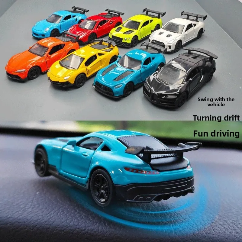 Realistic Rotating Tail Swing Drift Car Ornament - Anti-Slip Interior Dashboard Decoration Toy