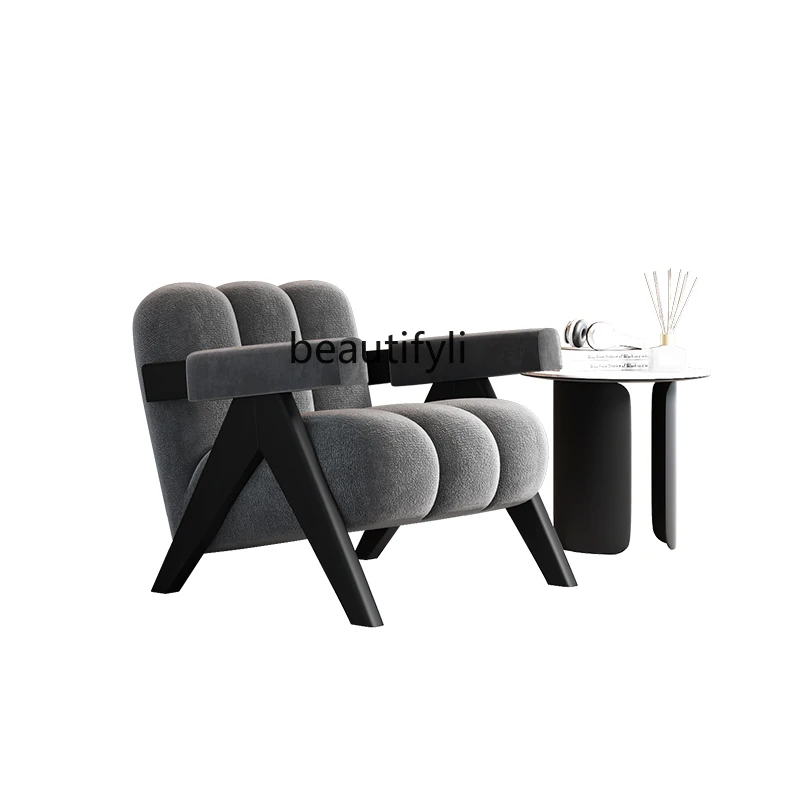 

Скандинавский минимализм, Одноместный Диван из массива дерева, современный стул для отдыха в гостиной, тихий диван для балкона