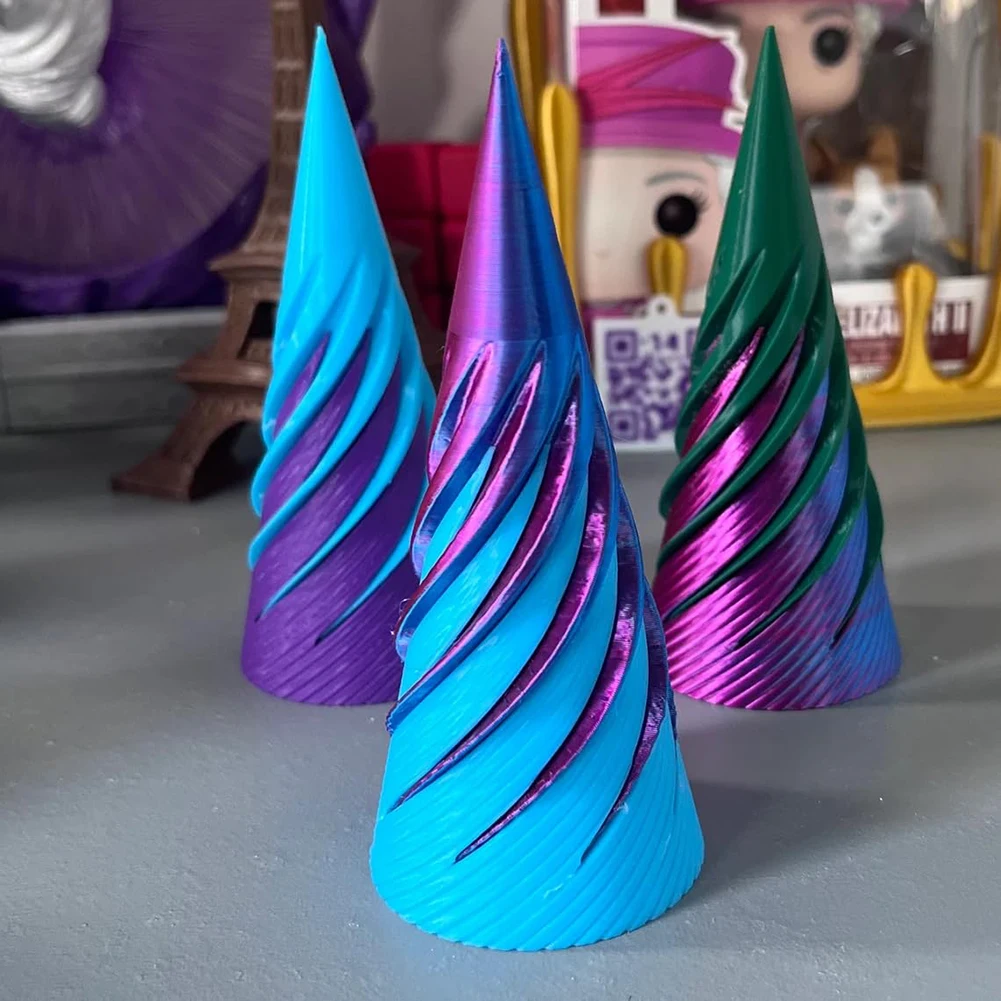 3D Printed Spiral Cone Toy Impossible Pyramid Passthrough Sculpture Pass Through Pyramid Fidget Toy Gifts Kids Adults 3d printed toy pyramid toy fidget toys