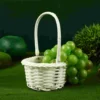 10 Pcs Rattan Shopping Basket Handwoven Picking Woven Flower Baskets Wedding Decor Storage Picnic Handle Lightweight 3