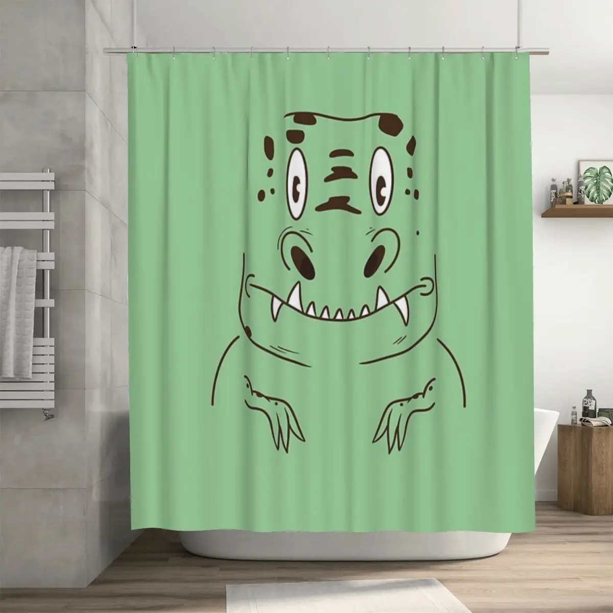 

Забавная душевая занавеска T-REX с рисунком динозавра, 72x72 дюйма, с крючками, «сделай сам», защита конфиденциальности