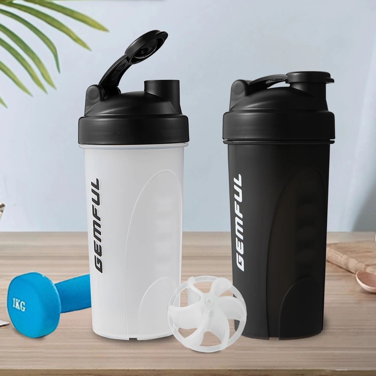 Bottiglia Shaker Fitness Da 700Ml 24Oz Senza Bpa Con Bilancia E Sfera Di Miscelazione Ideale Per Miscele Di Nutrizione Del Siero Di Latte Proteico O B