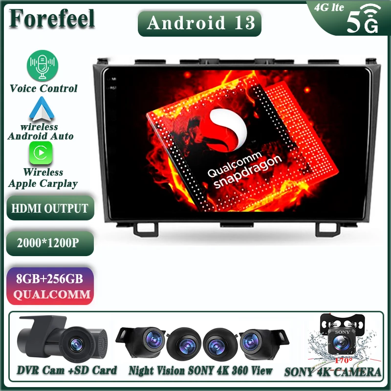 

Android 13 NO 2 DIN плеер Авто GPS Мультимедиа автомобильное радио навигация для Honda CRV CR-V 3 RE 2006-2011 2012 стереоголовка видеорегистратор