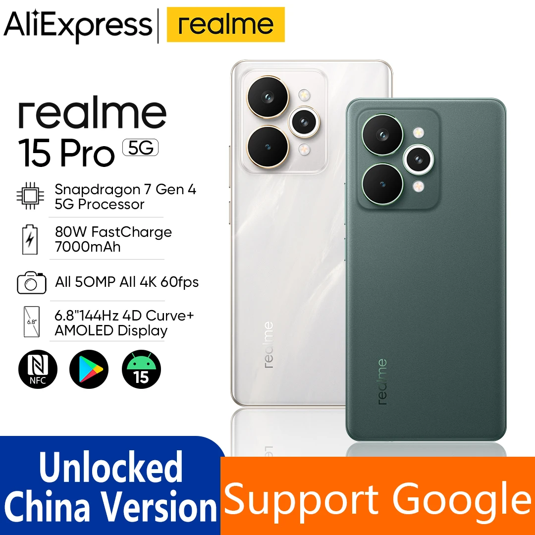 中国版 realme 15 Pro 5G スマートフォン 15Pro 80W SUPERVOOC 充電