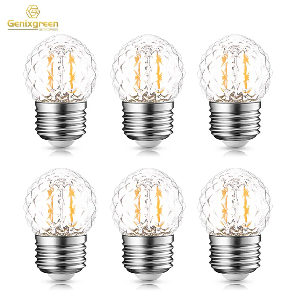 

6pack Vintage E27 Base 1W Low Watt Led Night Lamp Bulbs Diamond Shaped Dimmable Warm White 2700K 110V 220V G40 String Light Bulb