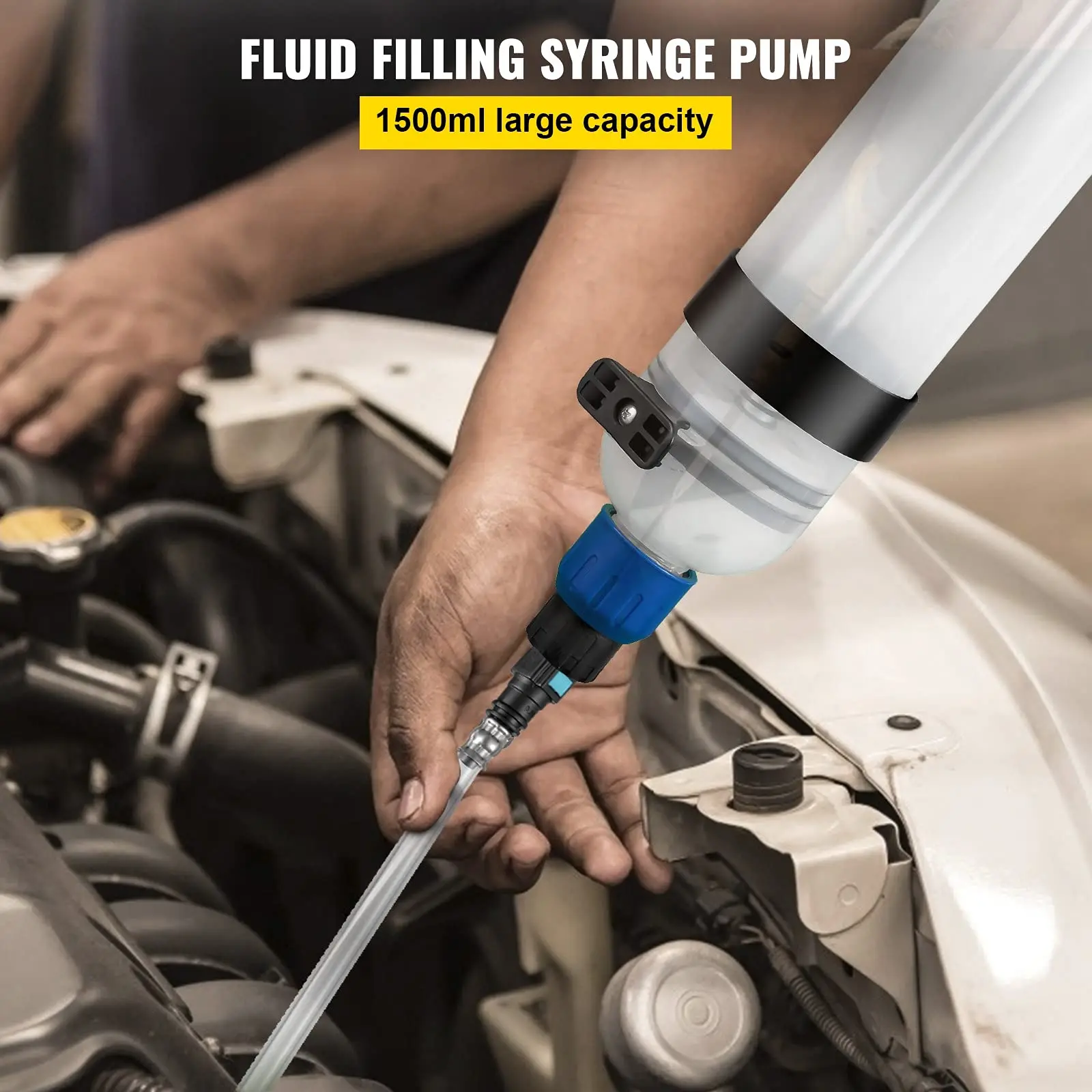 Fuel Pump Oil Pump Fluid Extractor Oil Extractor Pump 1500Ml Large Capacity Automobile Fuel Transfer for Brake Fluid Engine Cooolant