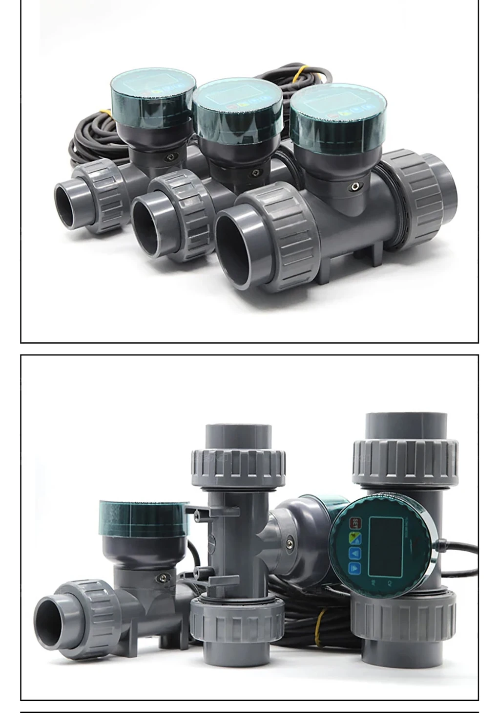 RS485 Digital Display Flow Meter High Precision Smart Electronic Flowmeter UPVC