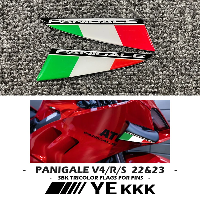 Panigale Tricolor For DUCATI PANIGALE V4 V4S V4R 2022 2023 New SBK Tricolor Flags for Fins Airplane 3D Sticker Decal jefferson airplane takes off