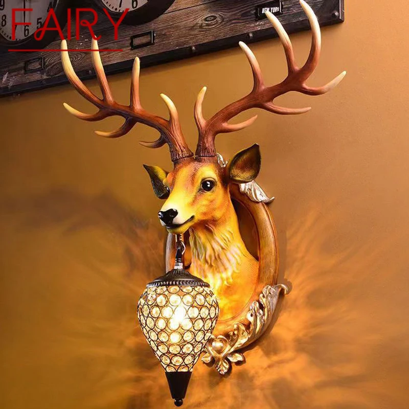 

FAIRY Contemporary Antler Wall Lamp Personalized And Creative Living Room Bedroom Hallway Aisle Decoration Light