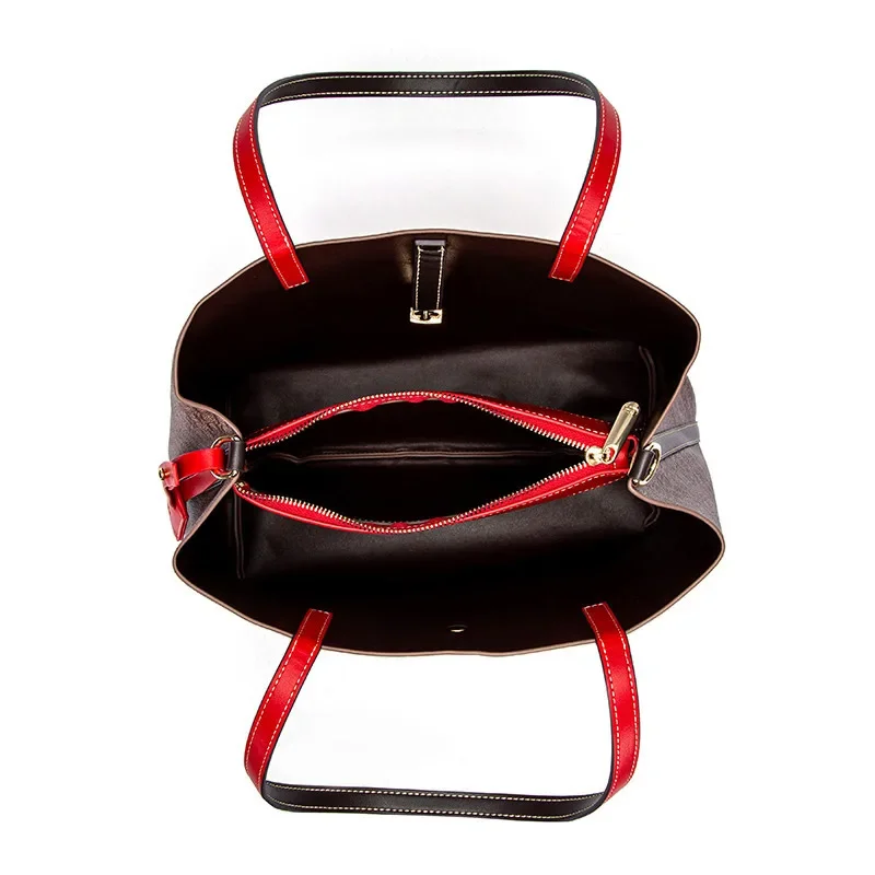 حقيبة كتف نسائية ذات سعة كبيرة، بتصميم كلاسيكي للس...