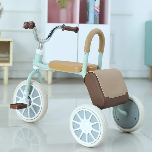 Doki Children's Tricycle Pedal 1-3-6 Years Old Baby Bicycle Retro Tricycle With Leather Bag Stroller Manufacturer 2022 1