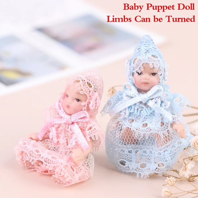 New 1:12 Dollhouse Miniature Cute Baby Doll People Model Body Joints Moveable Doll 4