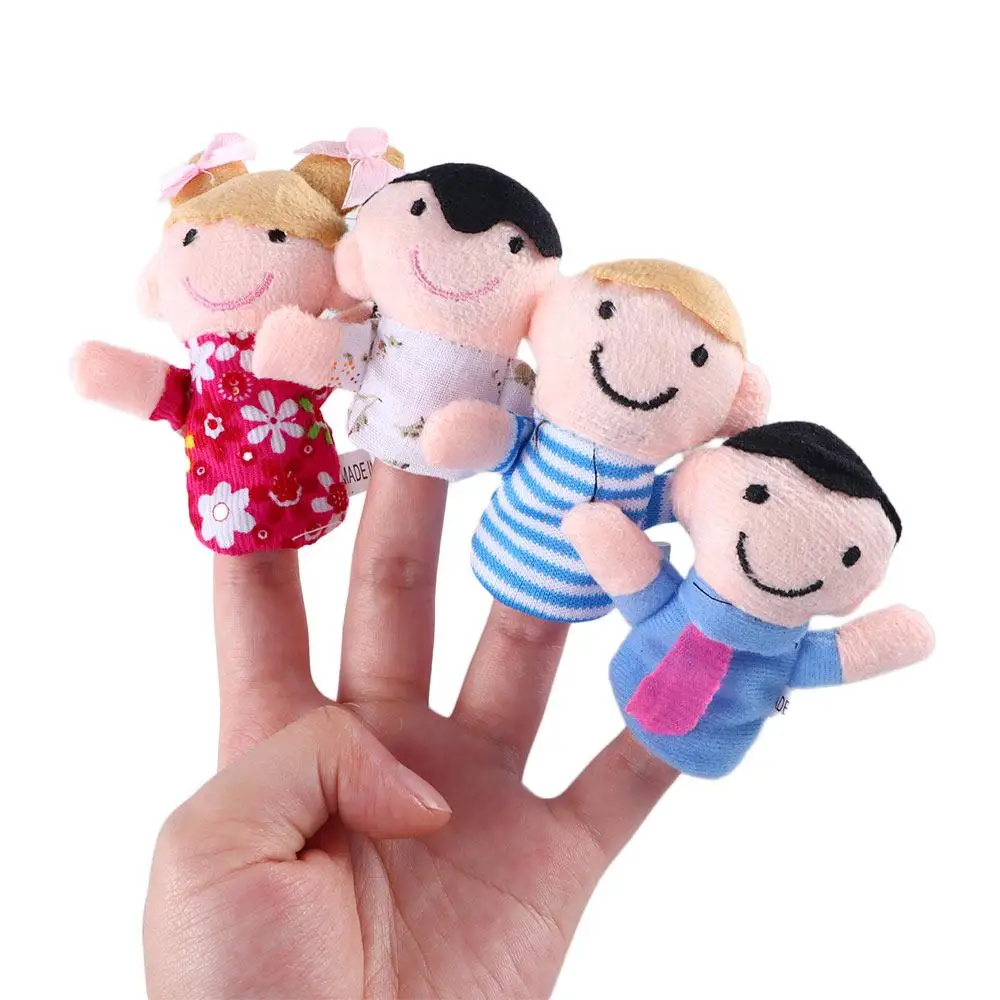 

Cute 6pcs/lot Cloth Doll Toys Cartoon Doll Kids Gifts Finger Doll Family Finger Puppets Set Plush Toys Hand Puppet