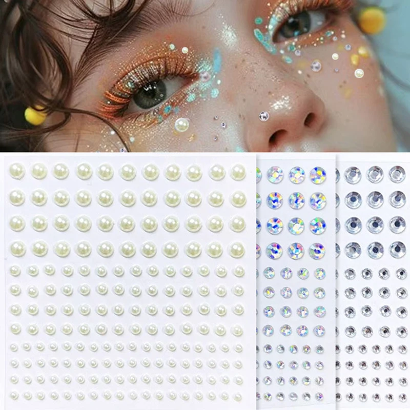 Pegatinas de perlas autoadhesivas para pelo cara y uñas_voghion.com