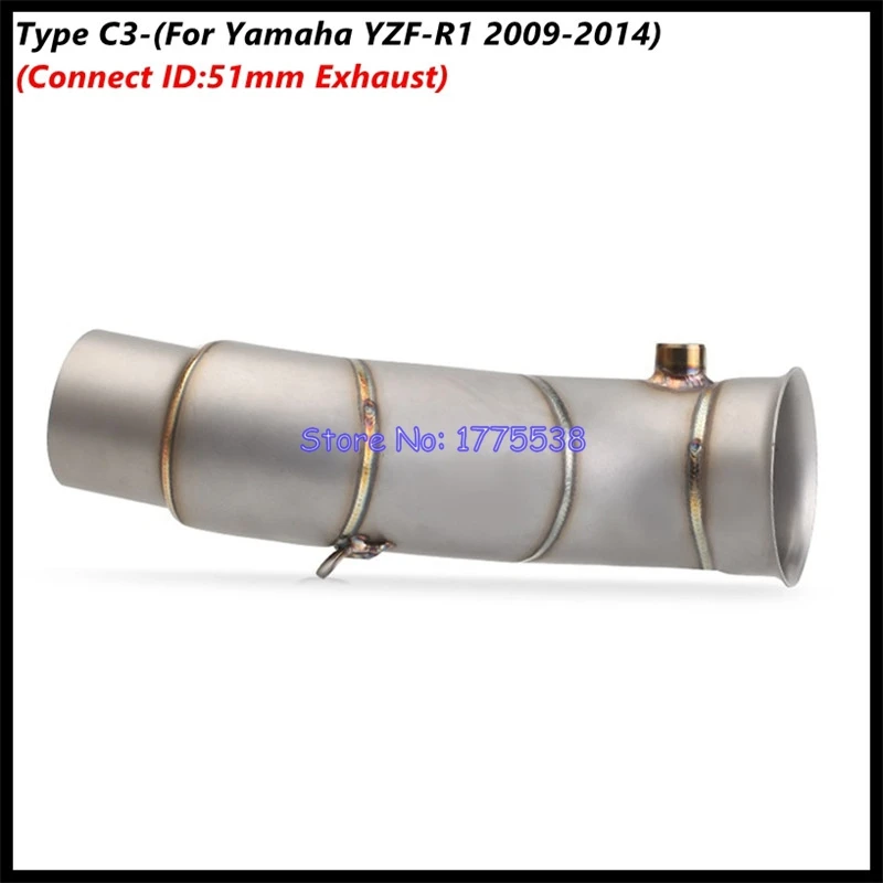 For Yamaha YZF-R1 2004-2014 Motorcycle Exhaust Muffler Middle Link Pipe Connect ID:51mm Exhaust Escape Moto Muffler Pot - Image 6