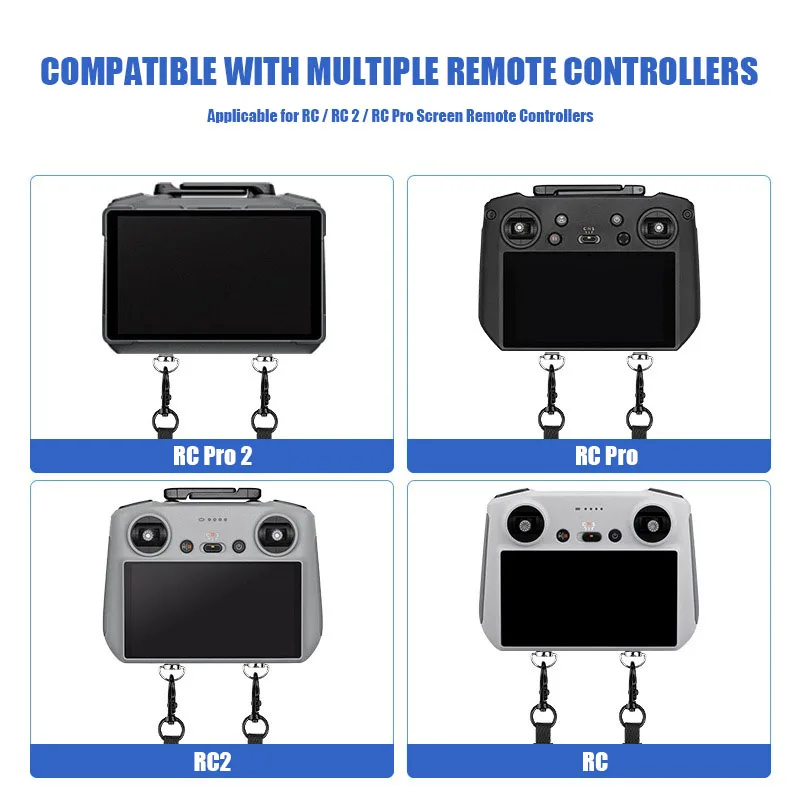 Utilisateur portant le cordon de cou pour télécommande DJI Mavic 4 Pro, vue d'ensemble de la sangle ajustable.