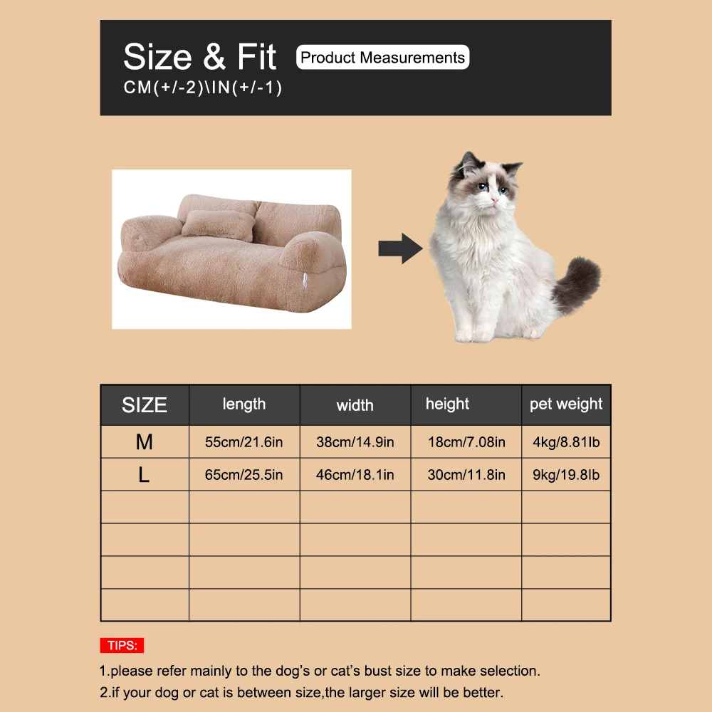 1PC Pet Cat Sofa Detachable Washable All-Season Universal Dog-Friendly Soft Comfortable Couch for Cats And Dogs 6