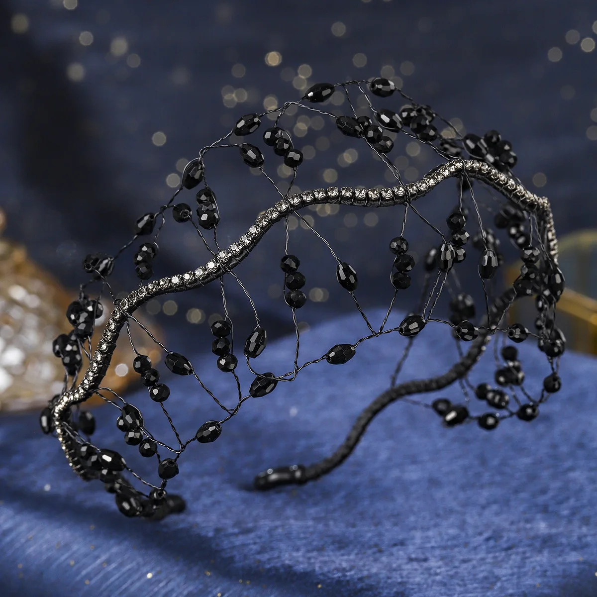 Mode Kristall Perlen Haar Netzwerk Mori Elegante Haar Bands Für Frauen Braut Hochzeit Schmuck Haar Zubehör – Detail 13