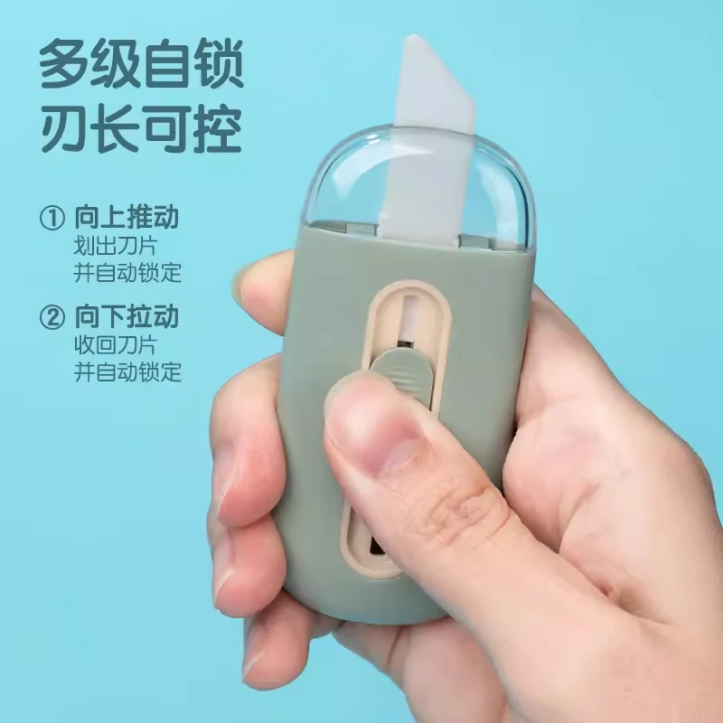 Deli Ceramic Safe Mini Utility Knife Box Cutter Package Opener Paper Packaging Cutting Tool Art Knife Anti-Rust Auto-Locking