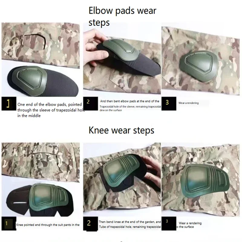 Tactical Knee&Elbow Protector Pad Paintball Airsoft Combat Uniform Military Suit 2 Knee Pads&2 Elbow Pads Hunting Suit