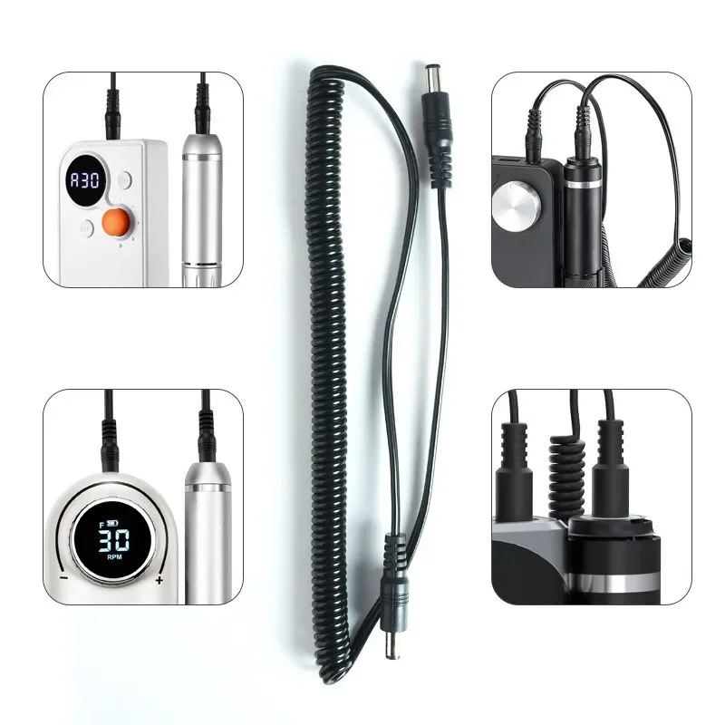 Nail sander Double-ended Handle Connection Cabl DC Port Replace Spring Wire Double-headed 1/1.5M Universal Line