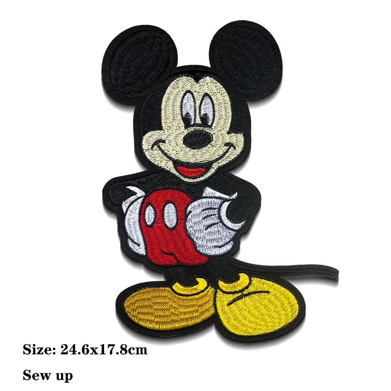 Disney Mickey Mouse Shiny Icon Embroidery Applique Patches For