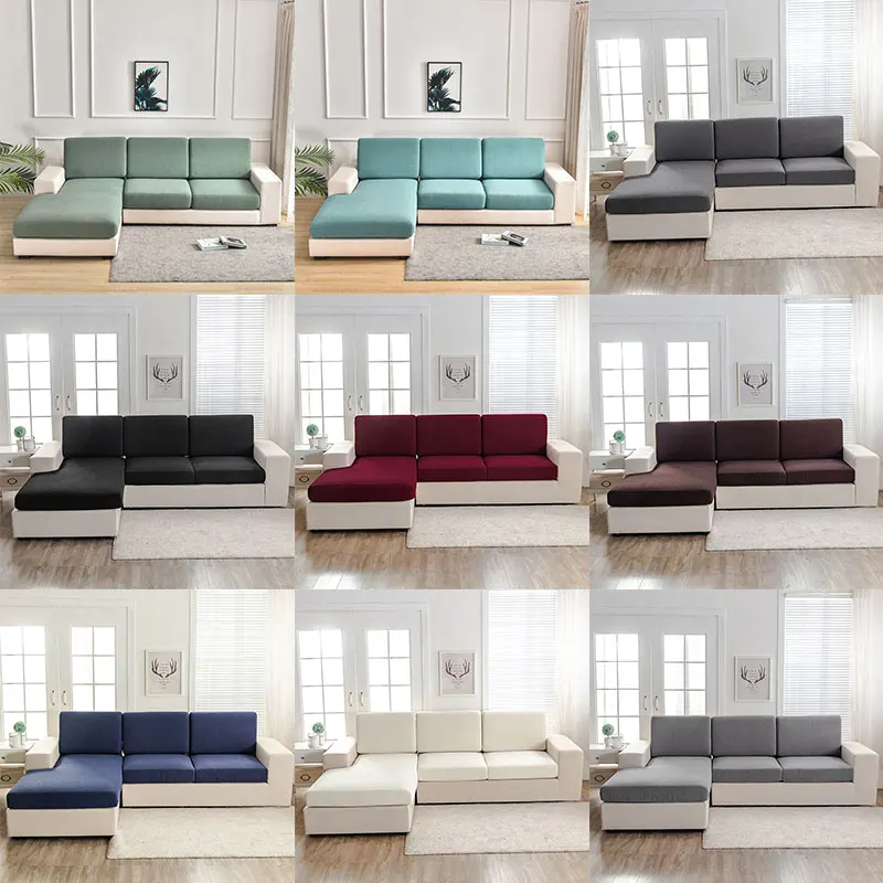 1PC Waterproof Sofa Couch Cover Elastic Seat Cushion Cover L shaped Combination Chaise Sofa Slipcover For Living Room Home Decor 4