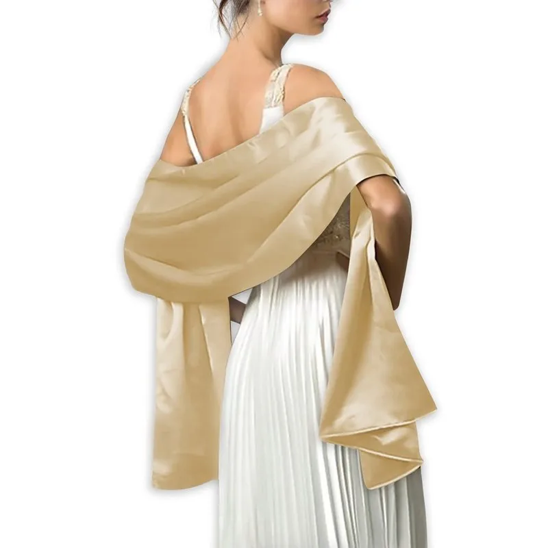 16 Colors Shrugs for Women Evening Cape Dress Wraps Shawls 240*70cm Satin Long Formal Wedding Party Prom Wraps Ladies Bolero