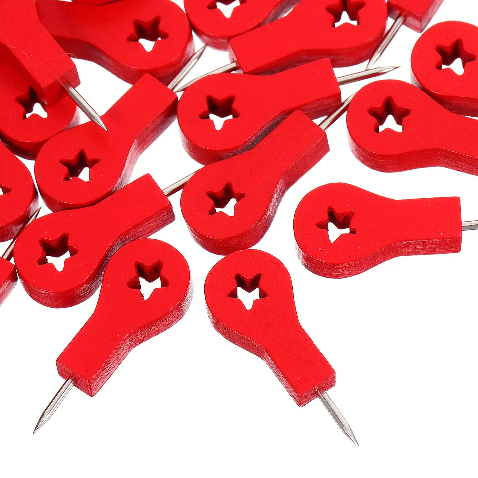 50개 나무 화살 모양 푸시핀, 여행 지도 표시, 샌드박스, 건축, 코르크보드, 게시판용 고급 나무 압정