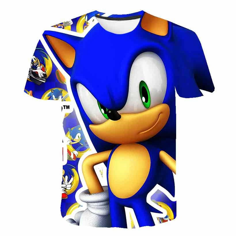 Sonic 3D T Shirt boys girls Children Summer Fashion Short Sleeve Printed Anime T-Shirt Cool Tops Tees Boy Girl Kids Clothing roblox t shirt