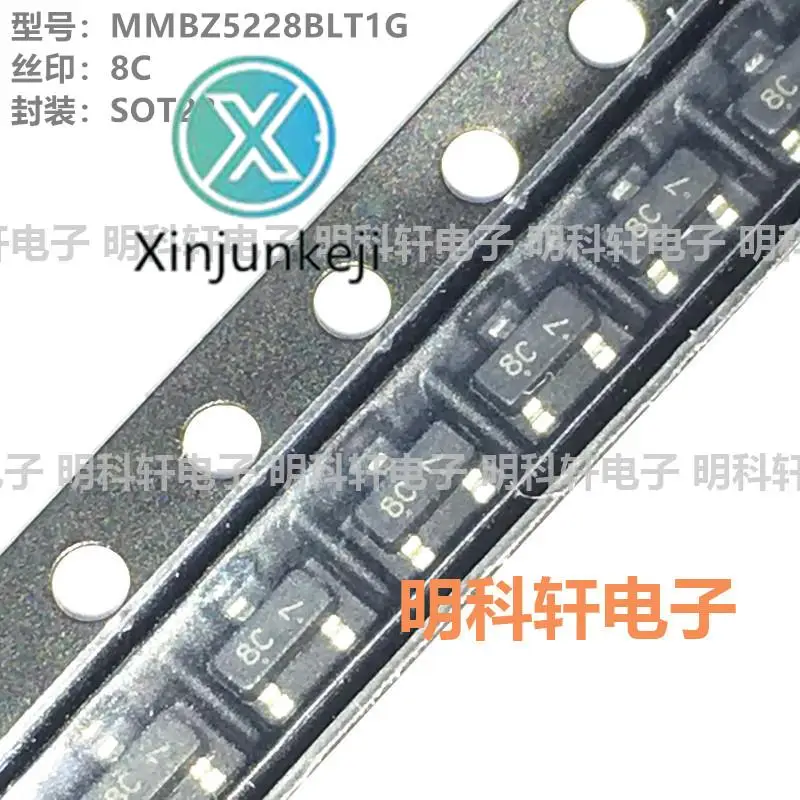 

100 шт. Оригинальный Новый MMBZ5228BLT1G silkscreen 8C 3,9 V SOT23 Диод Зенера