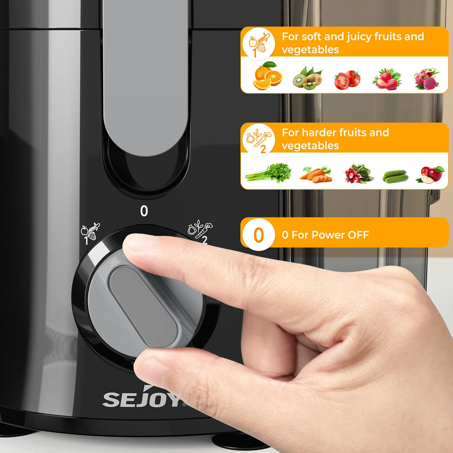 SEJOY Centrifugal Juicer Machine Automatic Pulp Ejection Electric Citrus Juicer Extractor Machine Fruit Veg Blender 2